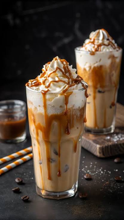Ice Caramel Latte sunumu
